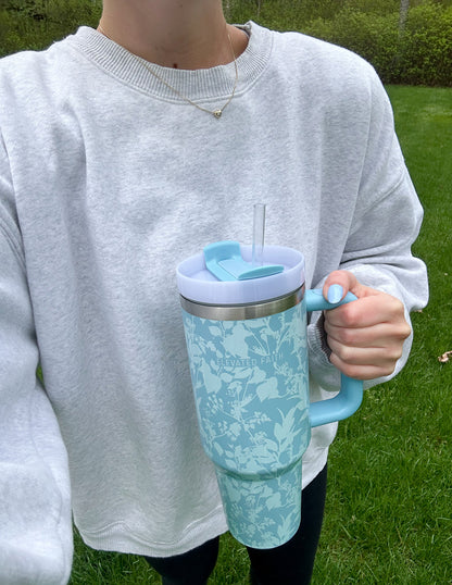 Elevated Faith Blue Botanic 40 oz Tumbler