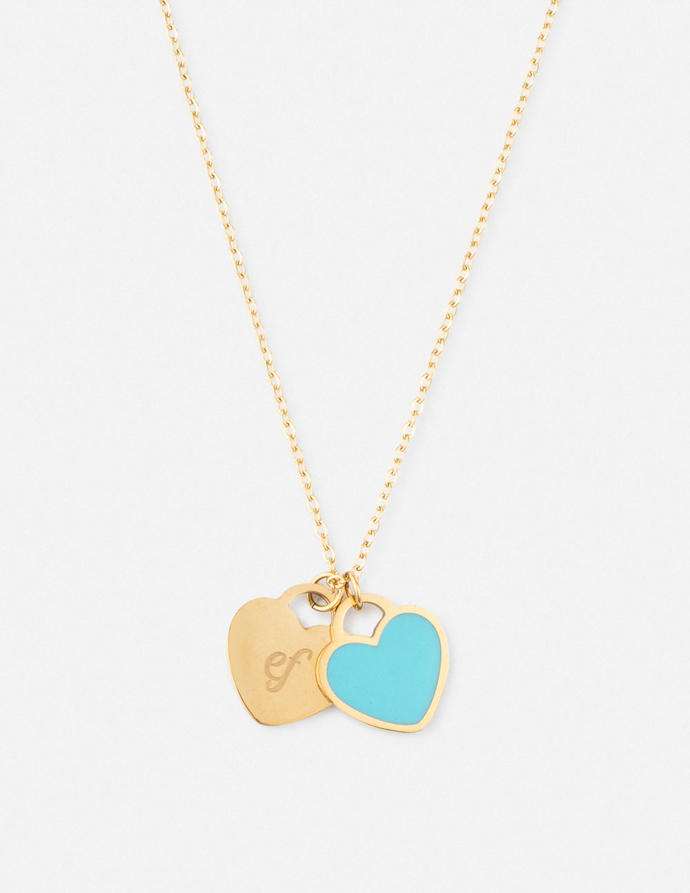 Elevated Faith Blue Enamel Heart Logo Necklace