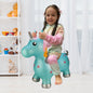 BounceZiez Inflatable Bouncy Ride-On Hopper with Pump - Blue Unicorn