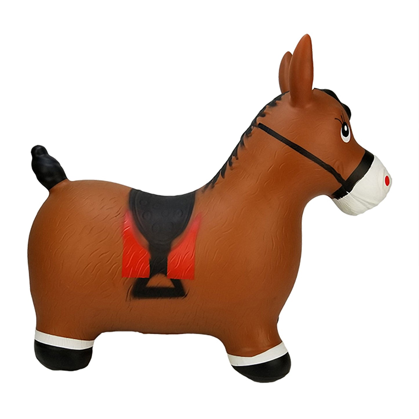 BounceZiez Inflatable Bouncy Ride-On Hopper with Pump - Brown Horse