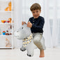 BounceZiez Inflatable Bouncy Ride-On Hopper with Pump - Gray Hippo