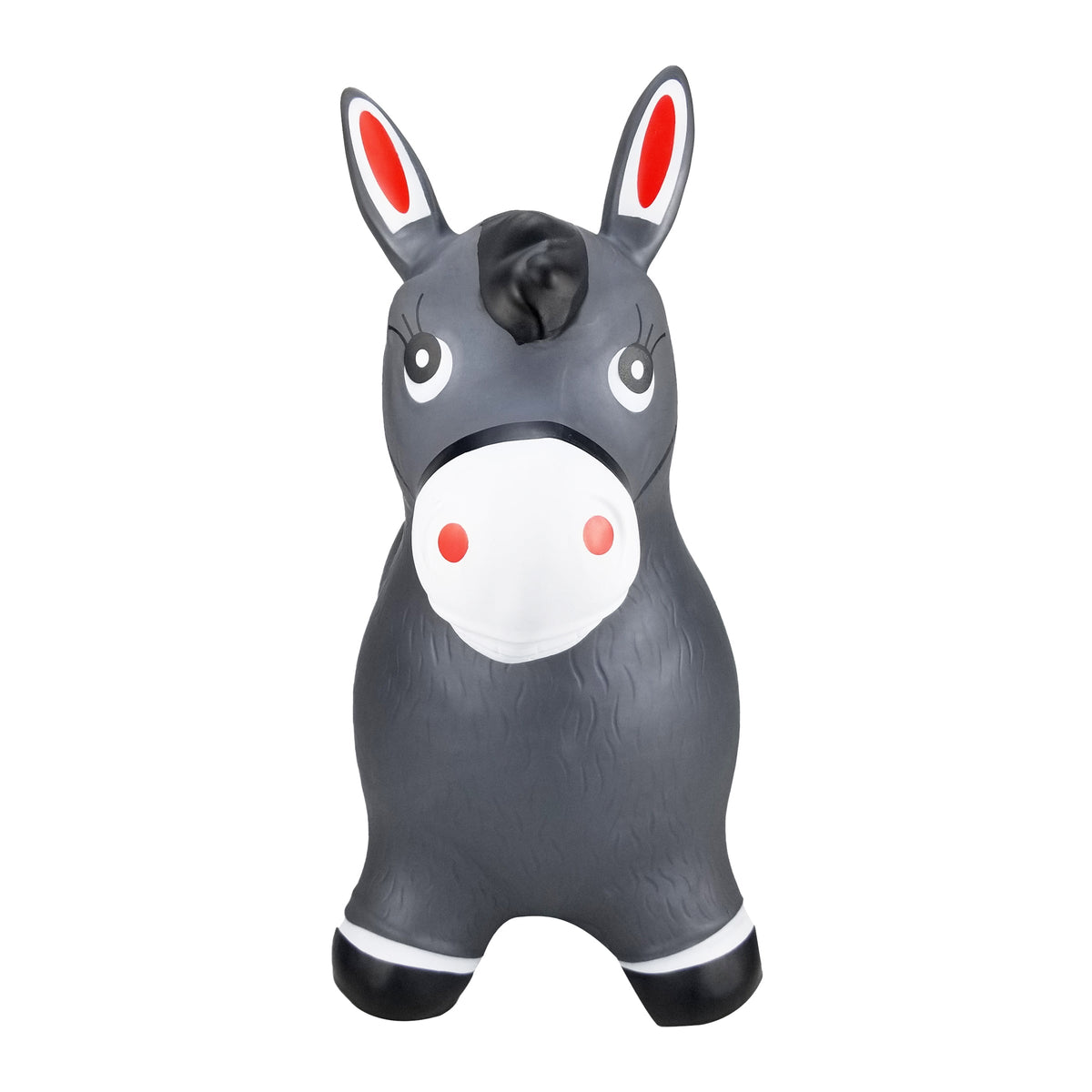 BounceZiez Inflatable Bouncy Ride-On Hopper with Pump - Gray Horse