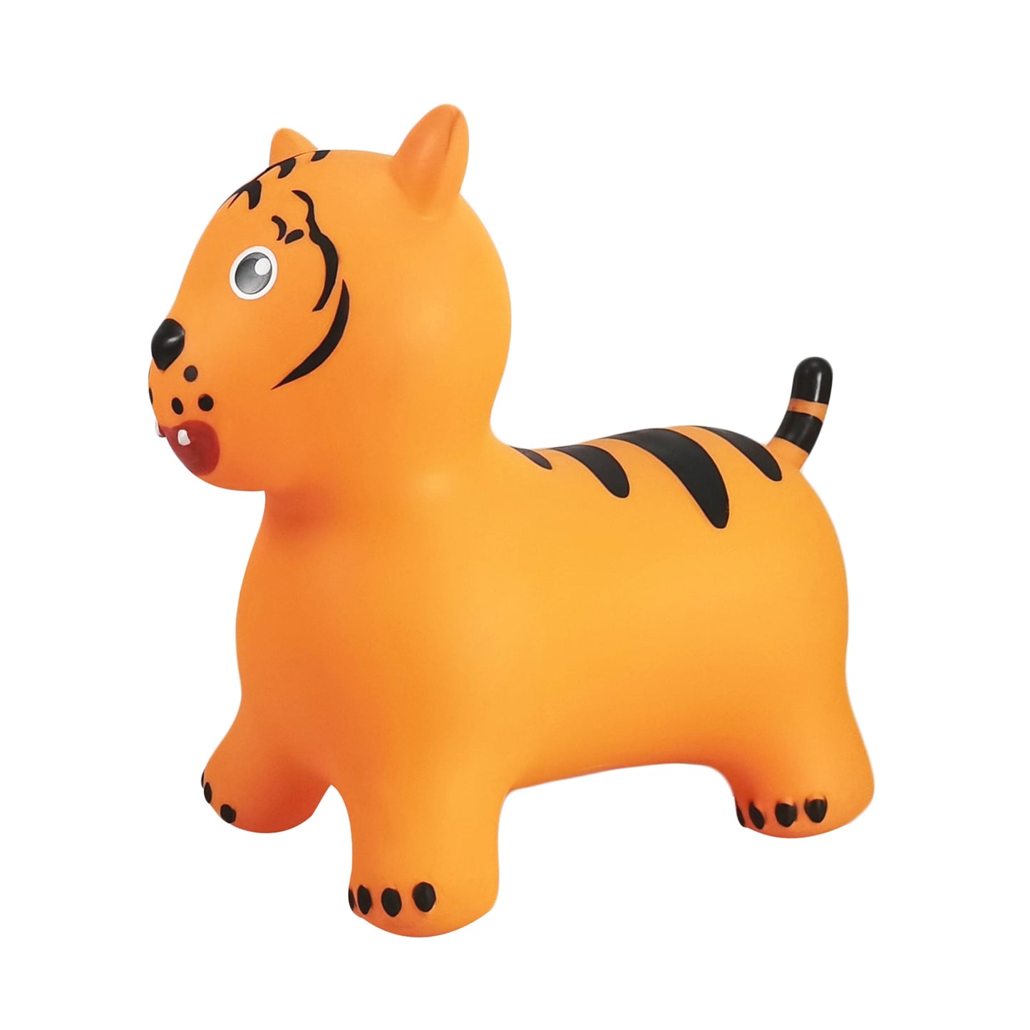 BounceZiez Inflatable Bouncy Ride-On Hopper with Pump - Orange Tiger
