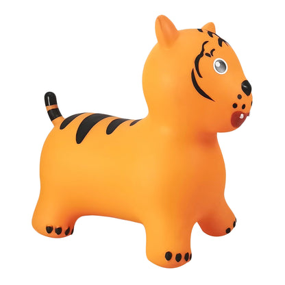 BounceZiez Inflatable Bouncy Ride-On Hopper with Pump - Orange Tiger