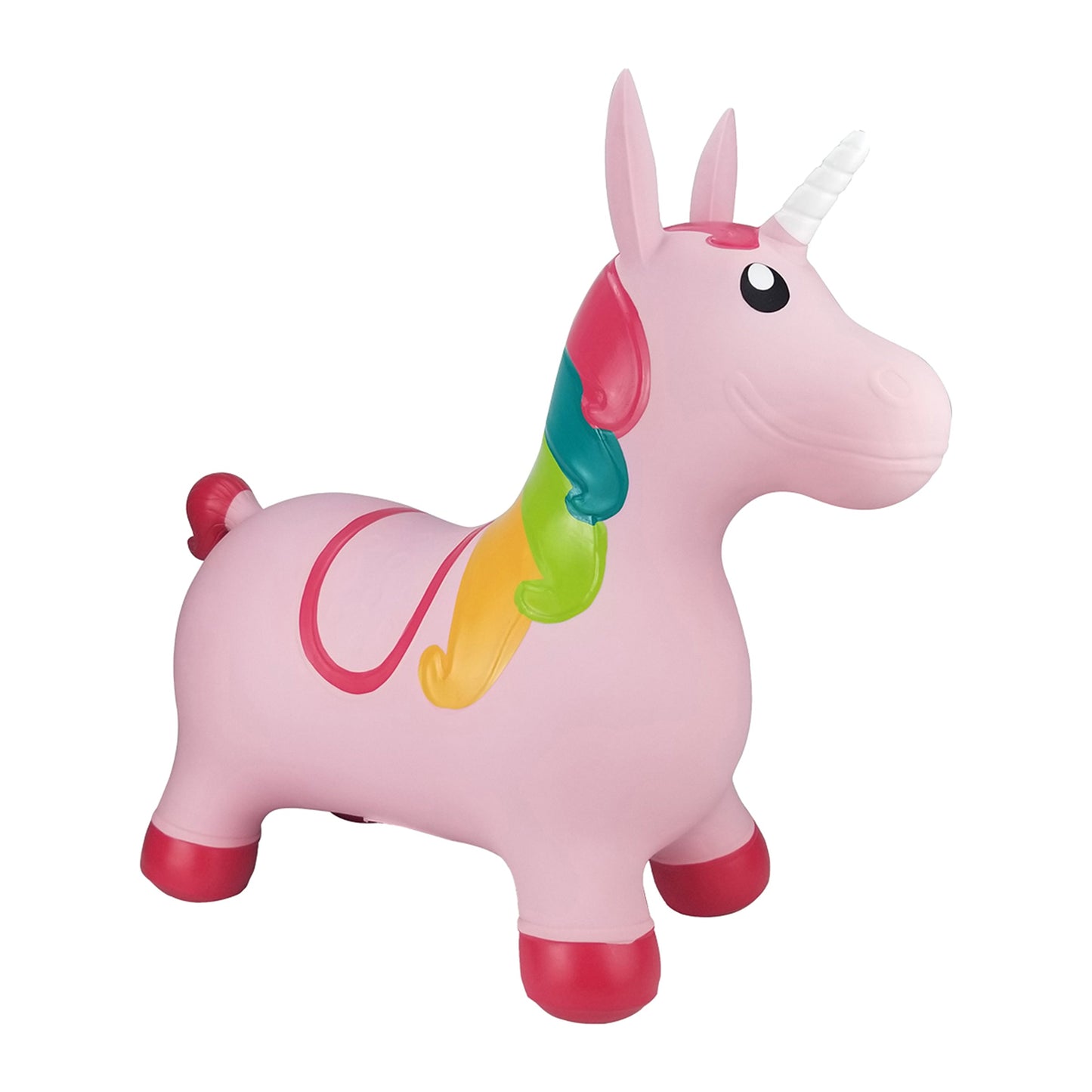 BounceZiez Inflatable Bouncy Ride-On Hopper with Pump - Pink Unicorn