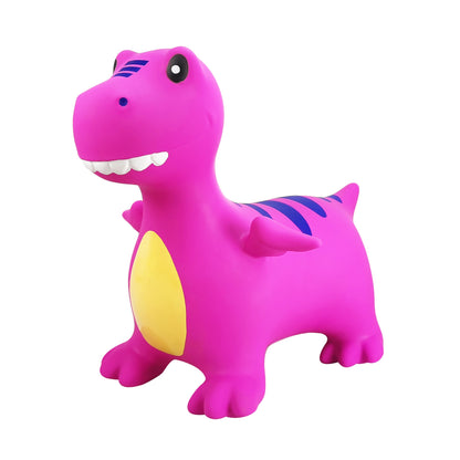 BounceZiez Inflatable Bouncy Ride-On Hopper with Pump - Purple Dino