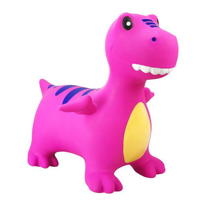 BounceZiez Inflatable Bouncy Ride-On Hopper with Pump - Purple Dino