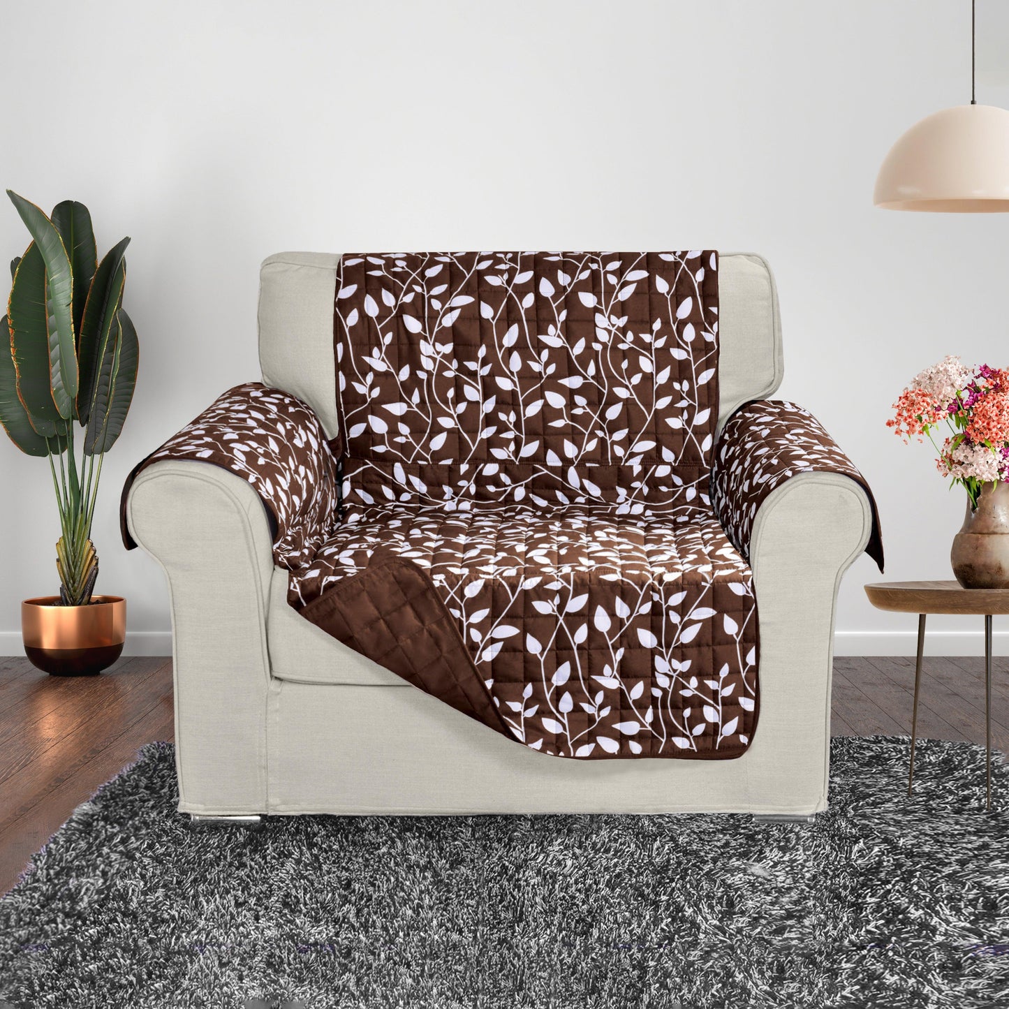 Elegant Comfort Leaves Design Reversible Smart Furniture Protectors