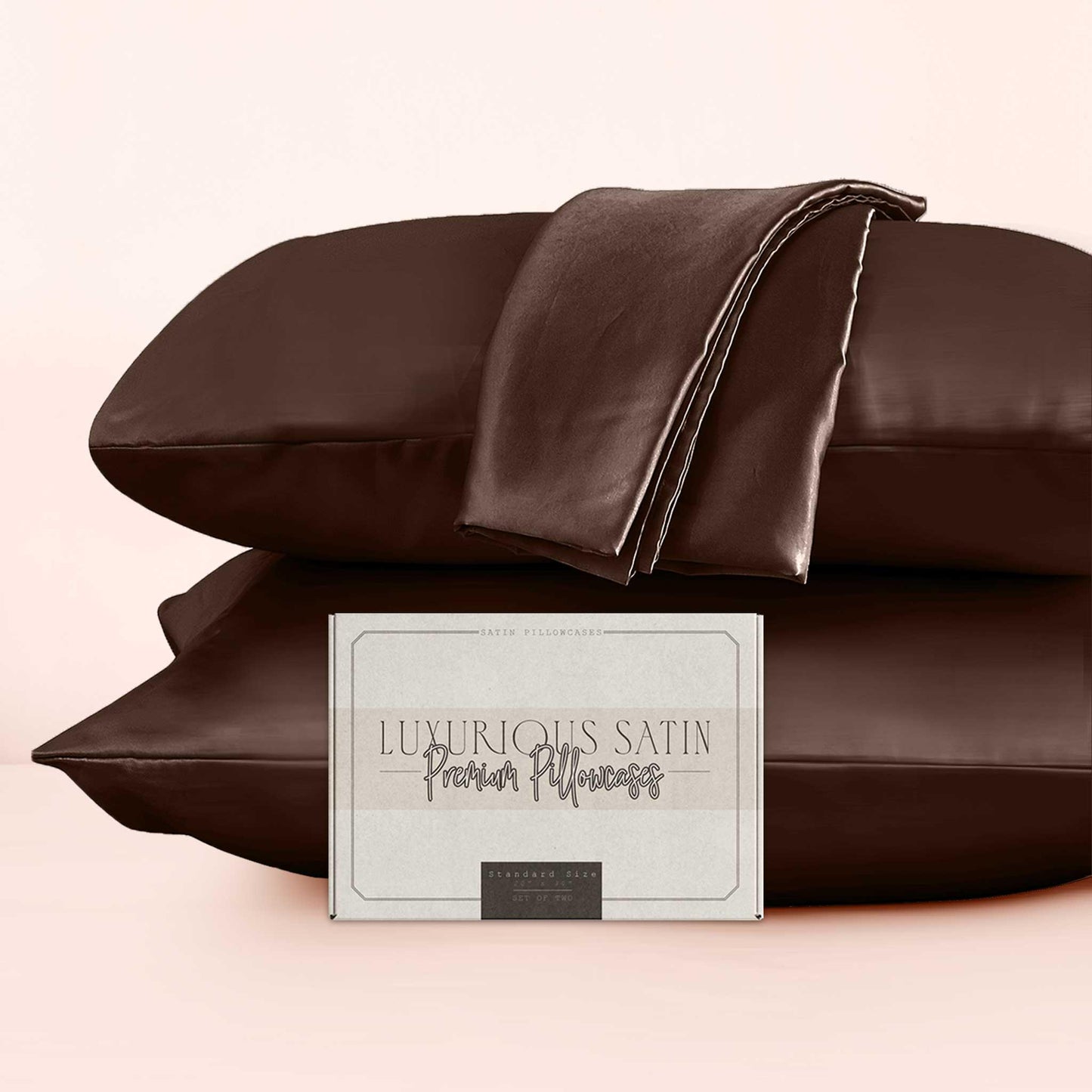 Elegant Comfort Set of 2 - Satin Pillowcases