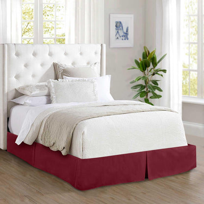 Elegant Comfort Solid Pleated Bed Skirt - 14 inch Drop