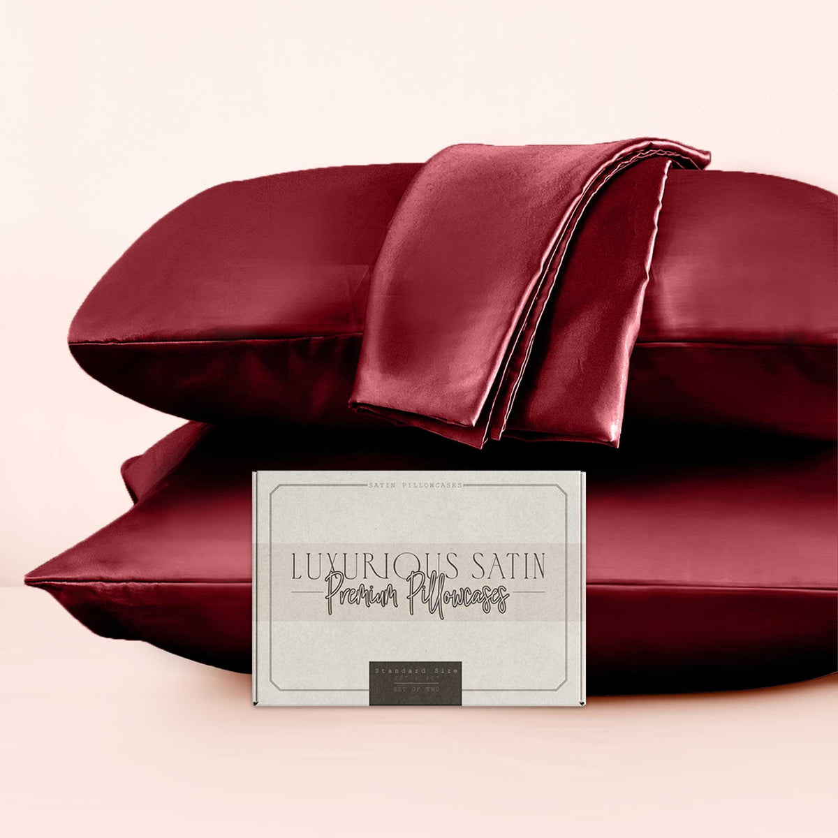 Elegant Comfort Set of 2 - Satin Pillowcases