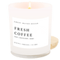 Fresh Coffee Soy Candle - White Jar - 11 oz