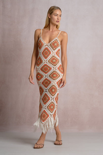 Aleki Crochet Maxi White Clay Combo