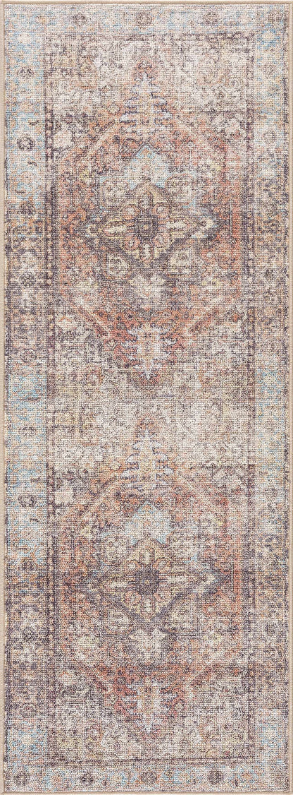 Beck Peach Washable Area Rug - Clearance