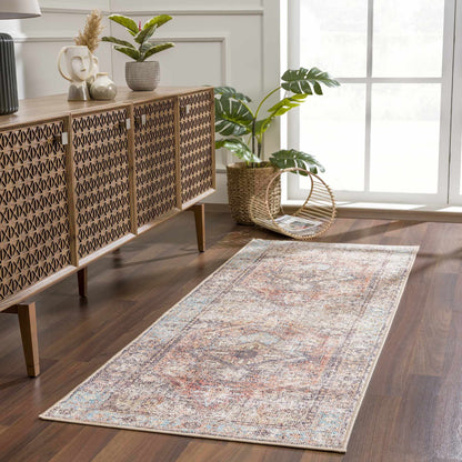 Beck Peach Washable Area Rug - Clearance