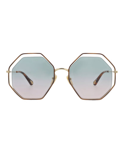 Chloé Square-Frame Metal Sunglasses
