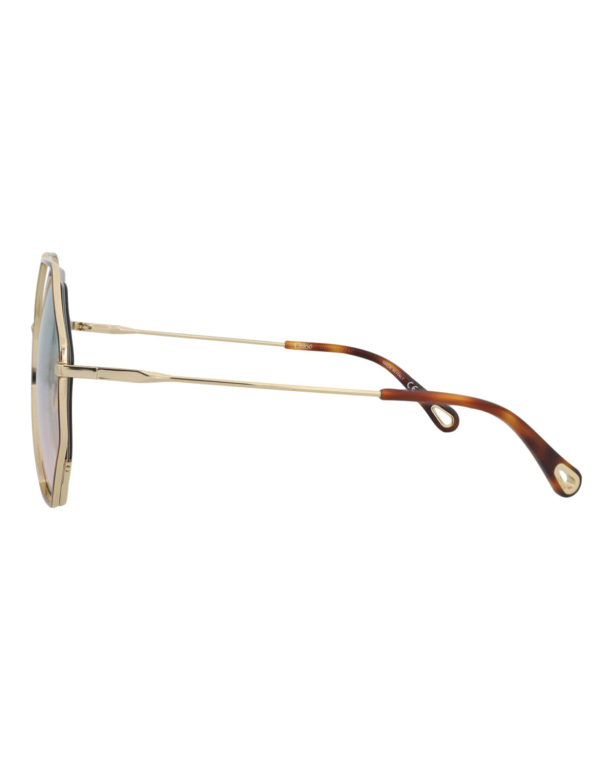 Chloé Square-Frame Metal Sunglasses