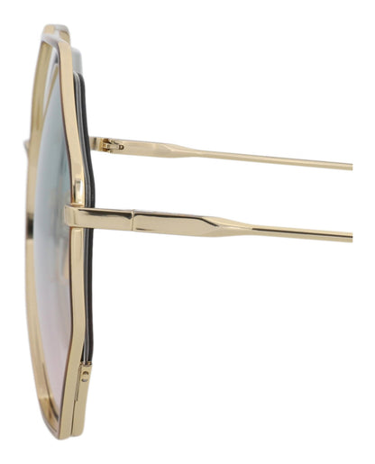 Chloé Square-Frame Metal Sunglasses