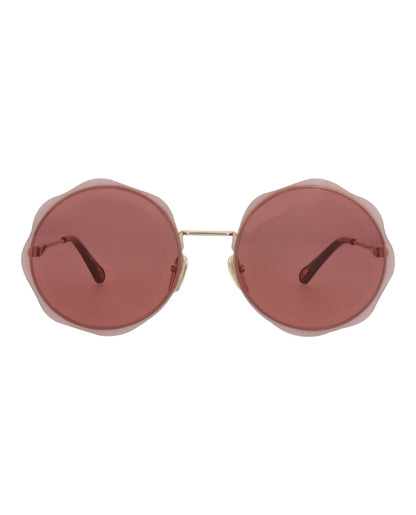 Chloé Round-Frame Metal Sunglasses