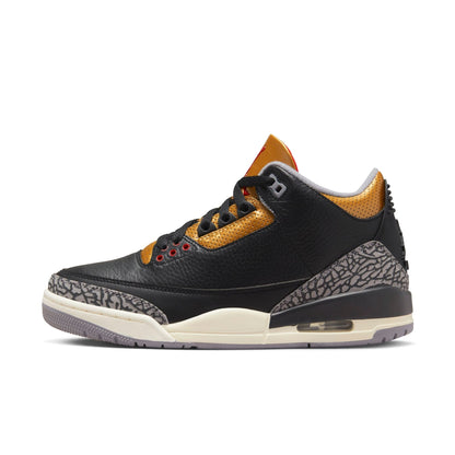 Air Jordan Women's Retro 3 'Black Cement Gold' Sneakers
