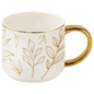 Gold Leaves 14 oz Gold Handle Coffee Mug