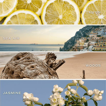 Coastal Lemon Blue Tinted Glass Jar Reed Diffuser