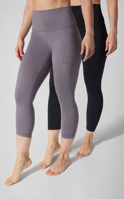 90 Degree by Reflex 2 PK Interlock Side Pocket and Everyday Capris