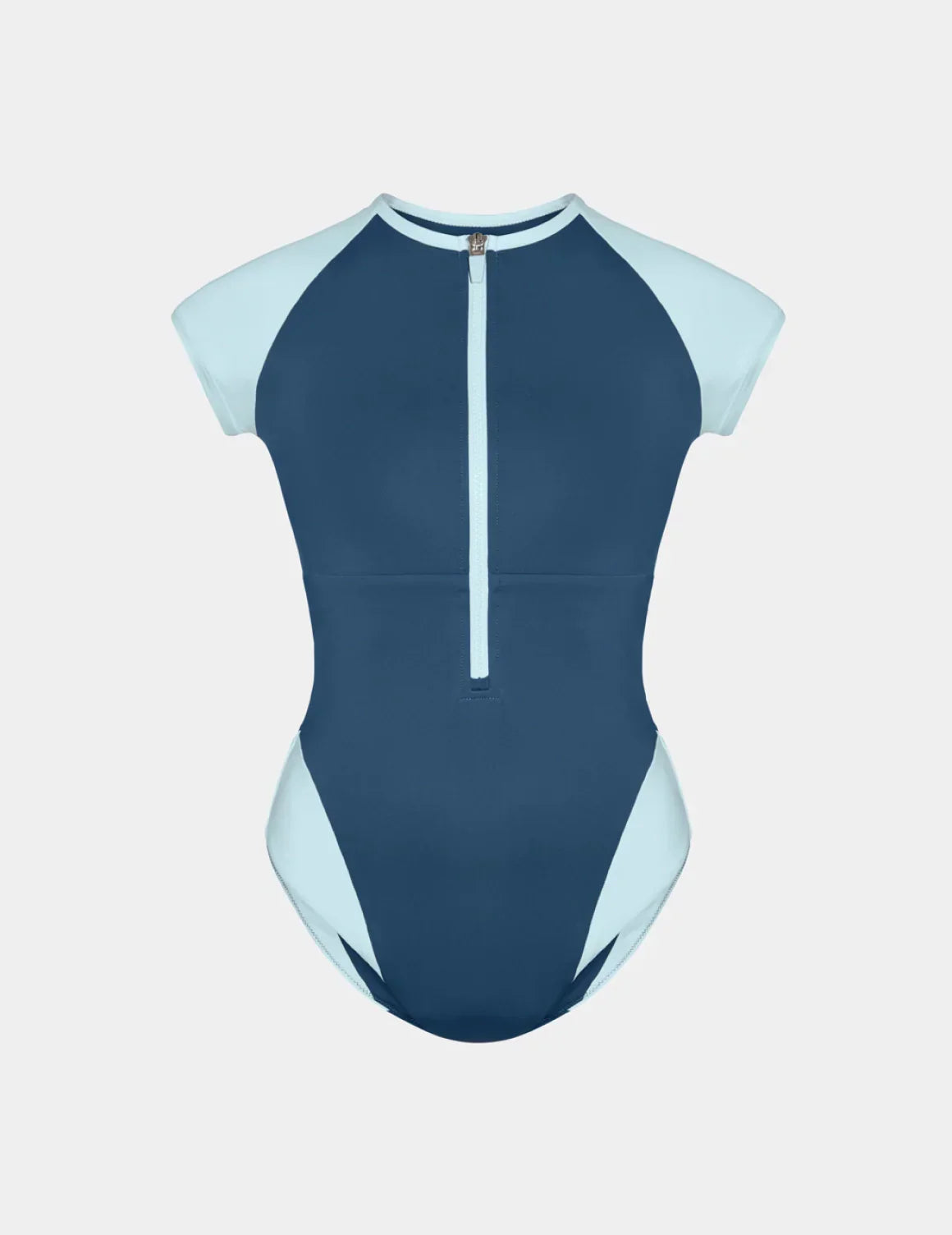 Cap-Sleeve One Piece Swimsuit - Color Block