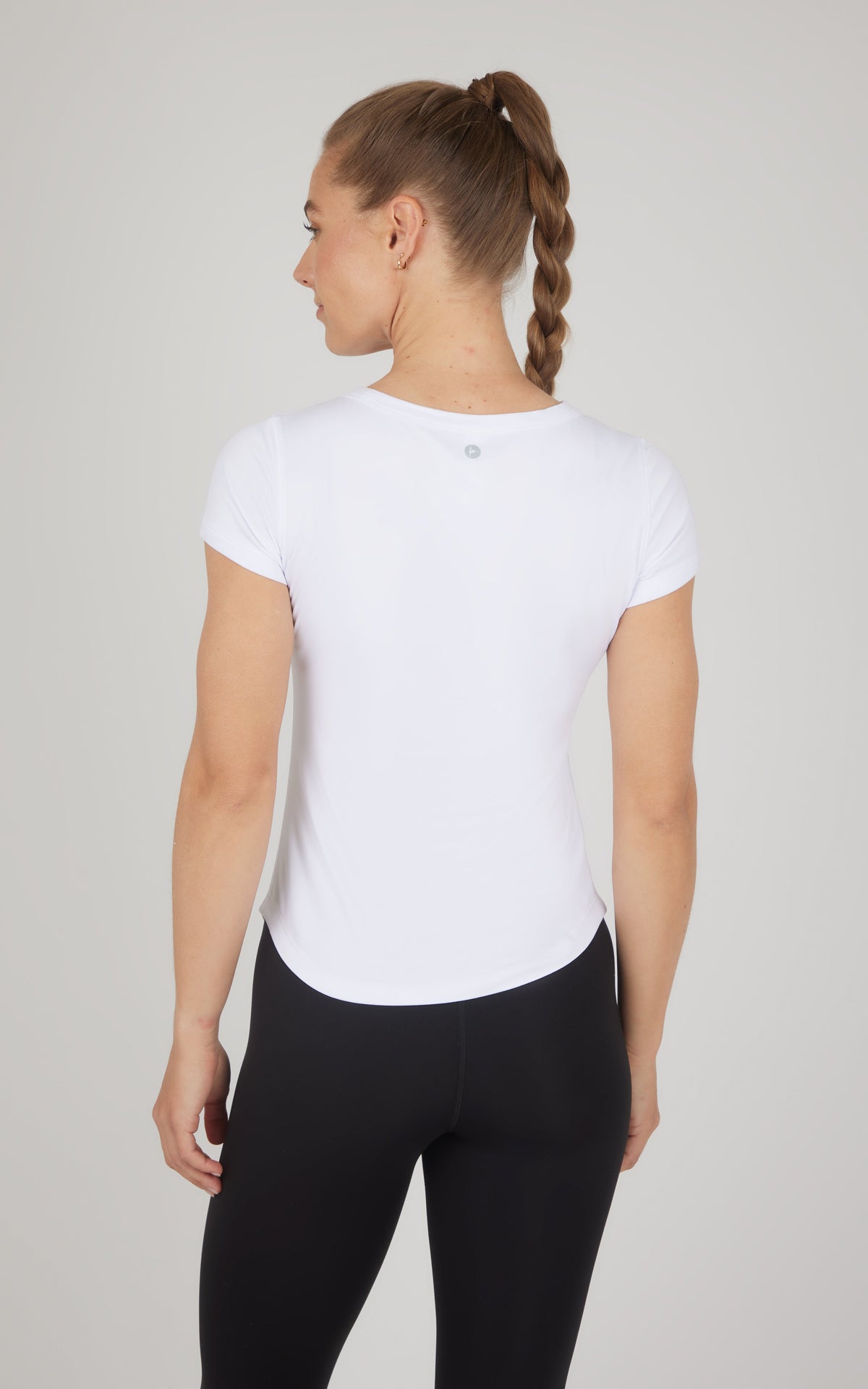 90 Degree by Reflex 2 PK Super Soft Synergy High Crew Neck Short Sleeve Top and Crew Neck Top