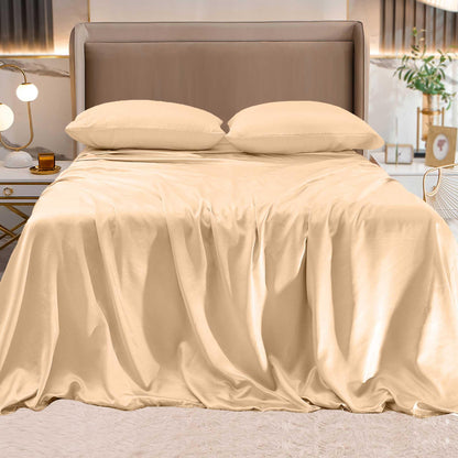 Elegant Comfort Fine 4-Piece Silky Satin Sheet Set, Bright Shades