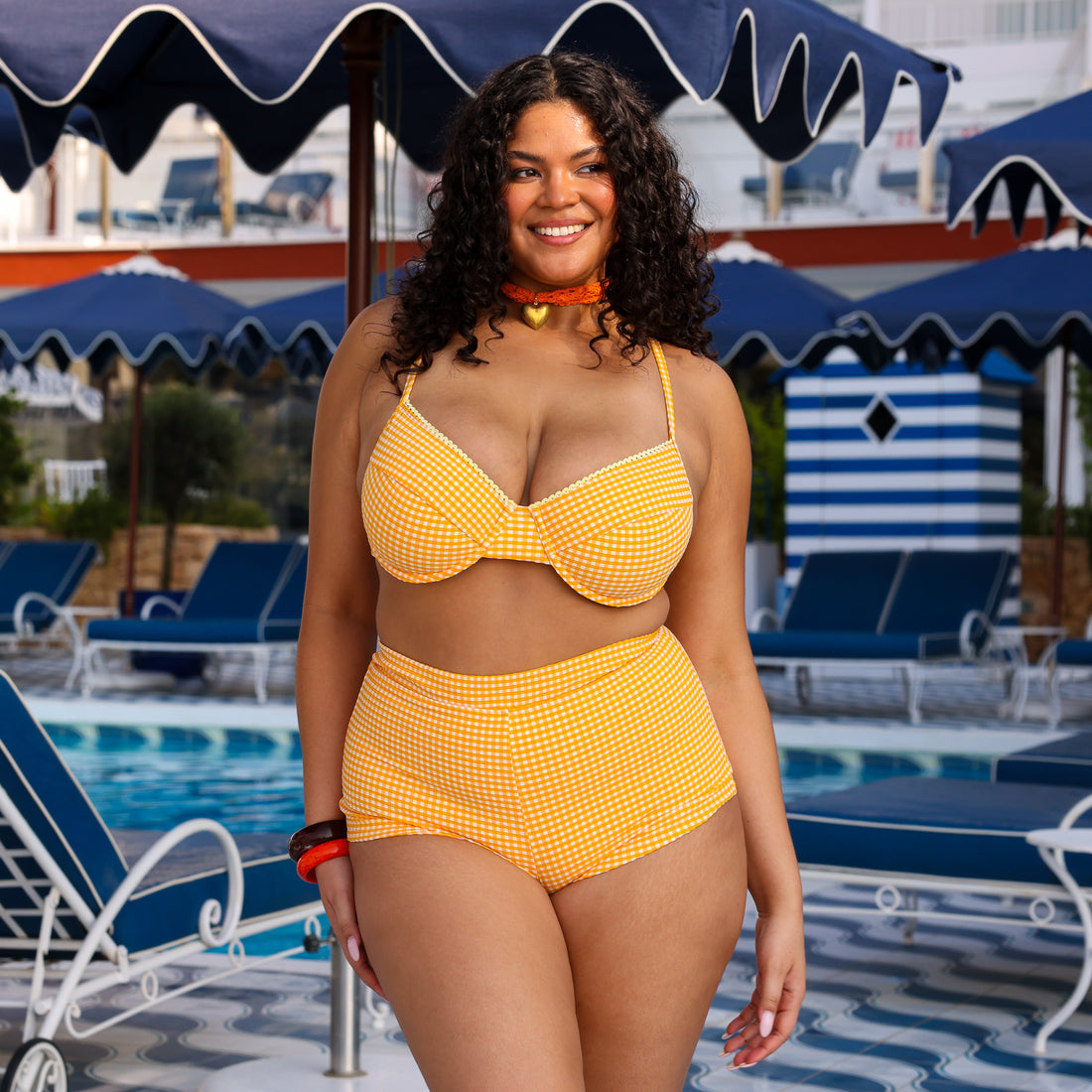 Kulani Kinis Cheeky Retro Swim Short - Orange Cream - FINAL SALE