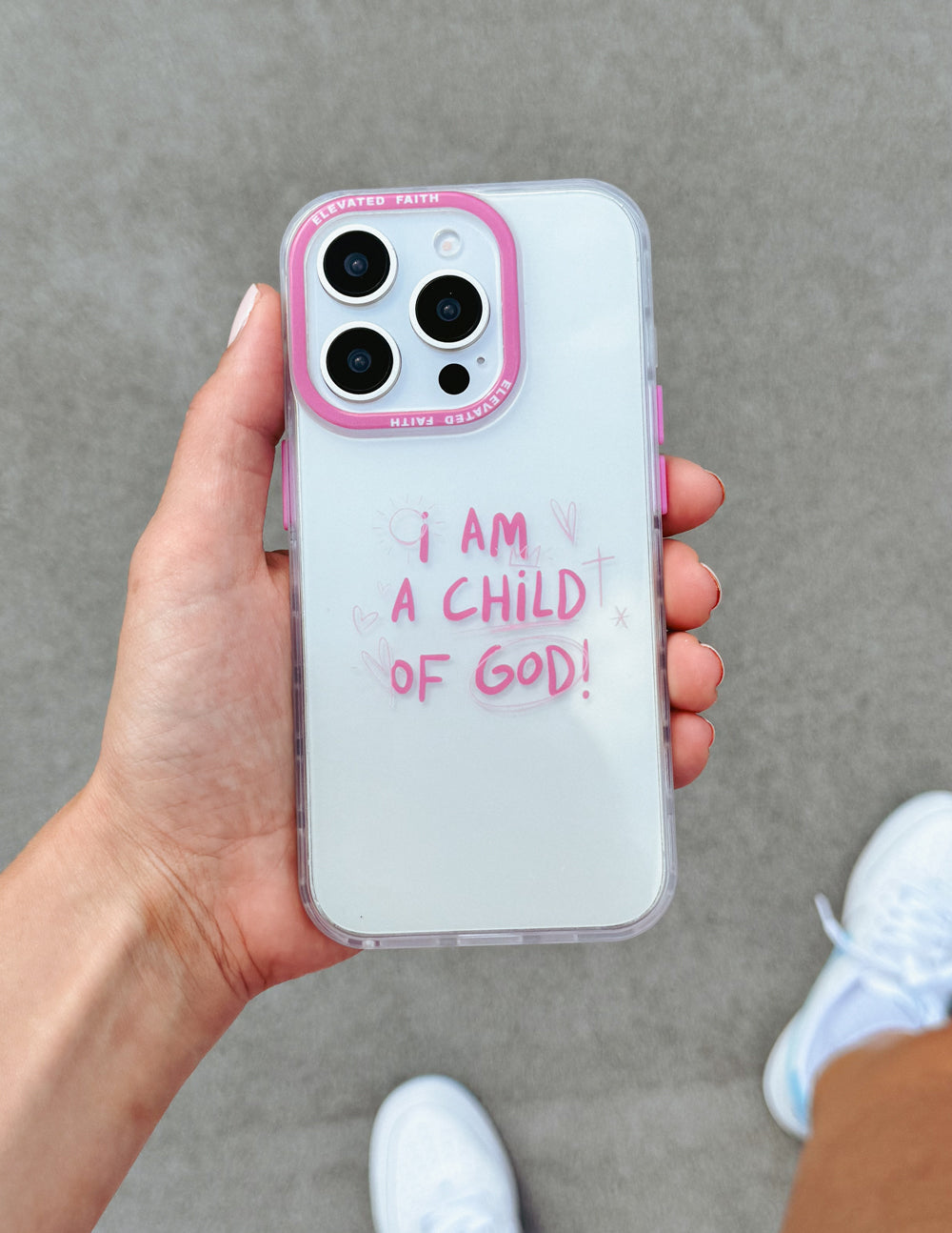 Elevated Faith Child of God Pink Phone Case
