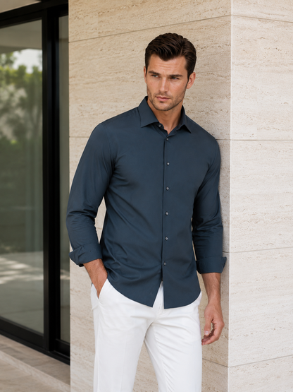 Buki Cinqo 'Single Shot' Long Sleeve Shirt - Blue Night