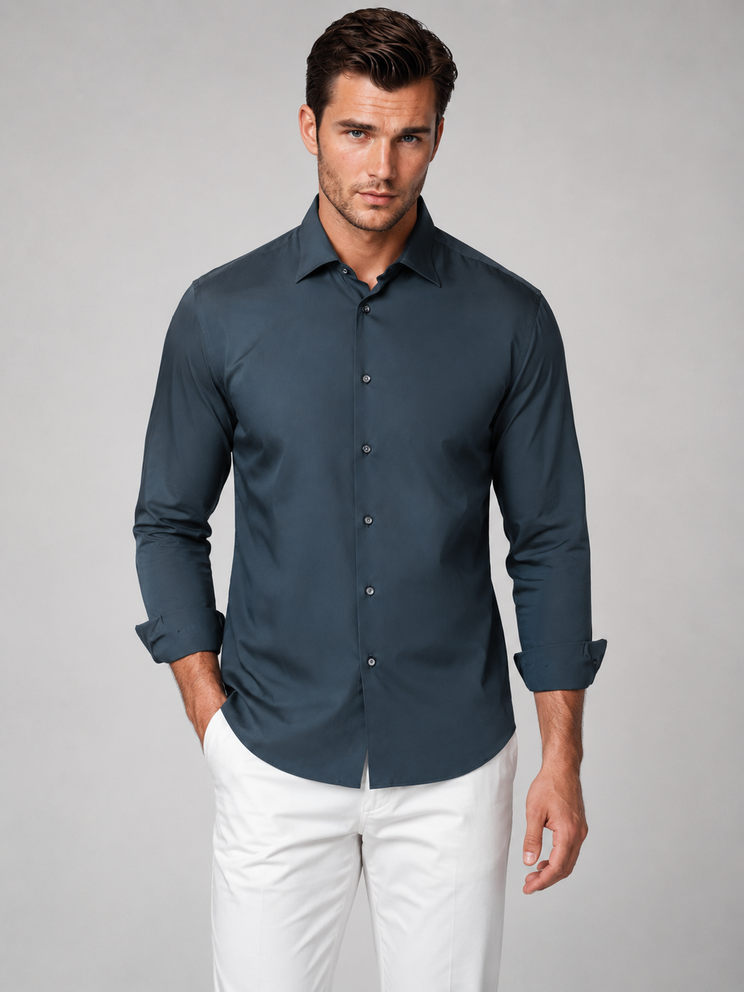Buki Cinqo 'Single Shot' Long Sleeve Shirt - Blue Night