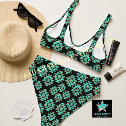 Baha Ranch Yeehaw Turquoise Aztec Bikini