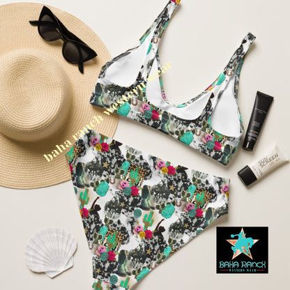 Baha Ranch Yeehaw Funky Cowgirl Collage Bikini