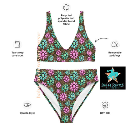 Baha Ranch Yeehaw Pink Turquoise Bikini