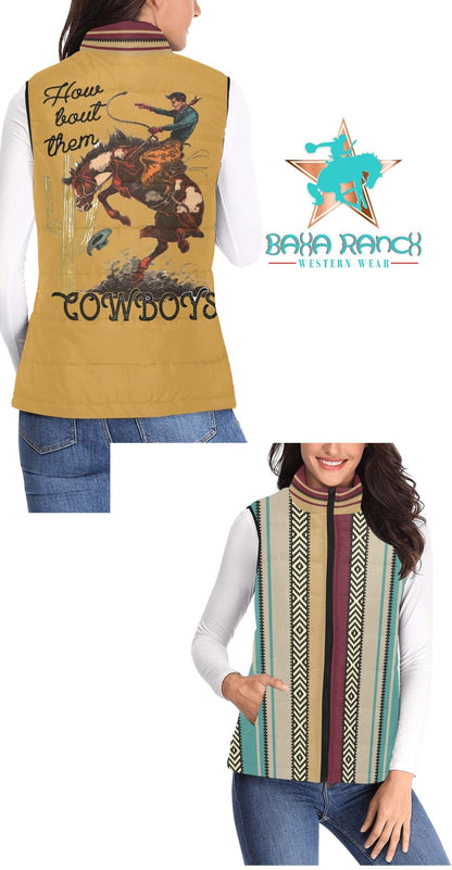 Baha Ranch How Bout Them Cowboys Serape Women's Western Puffy Vest