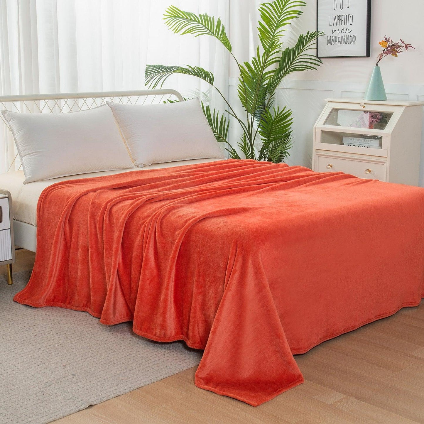 Elegant Comfort Velvet Plush Fleece Blanket Solid Color Design - Velour Blanket