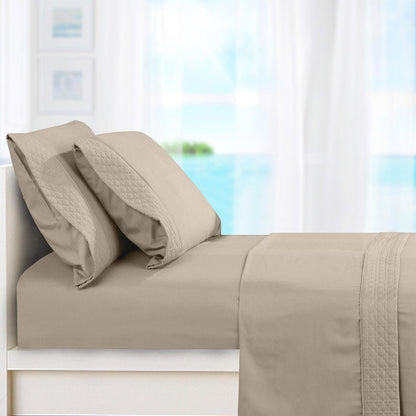 Elegant Comfort Quilted 4-Piece Sheet Set, Premium Hotel Quality