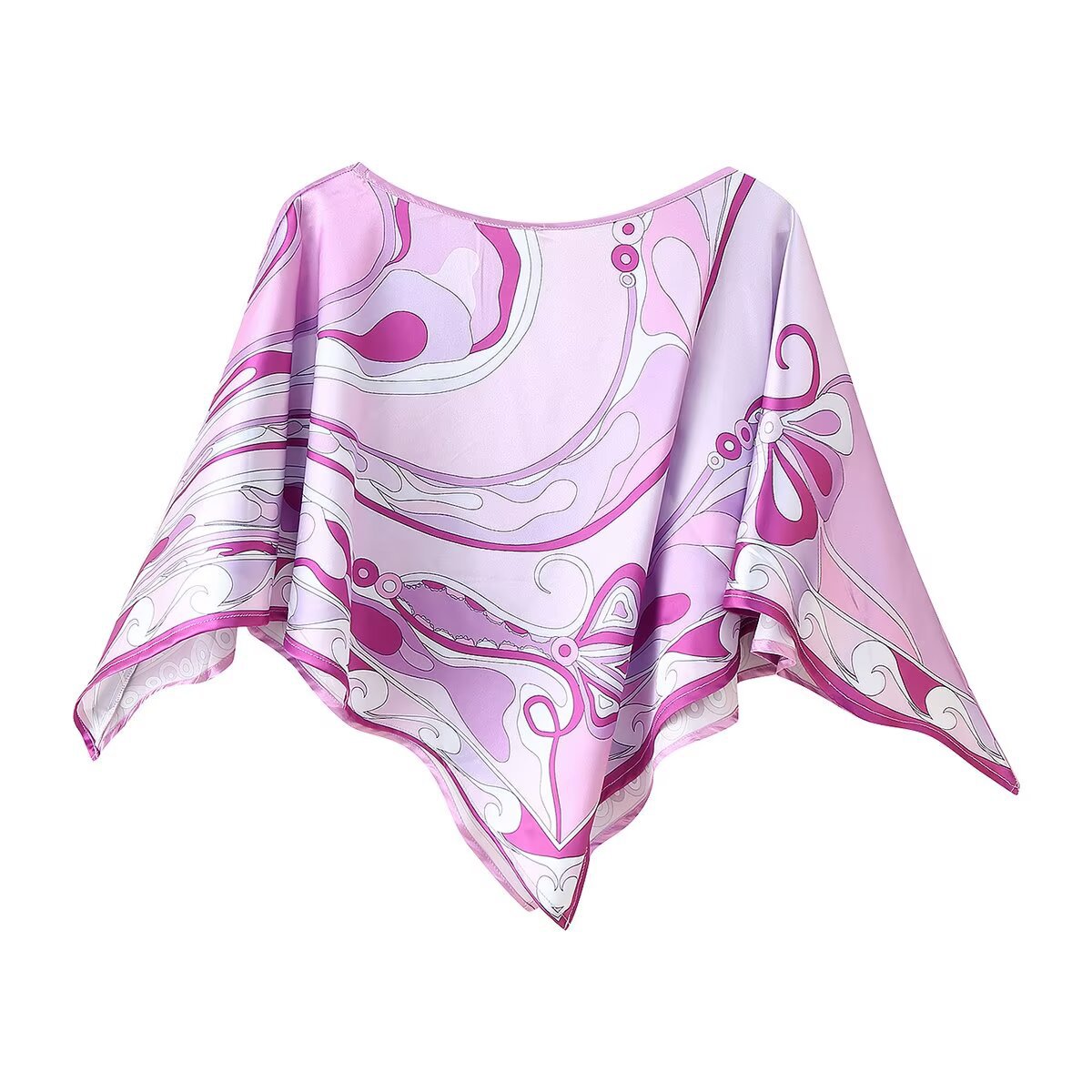 Positioning printed polyester top+skirt set