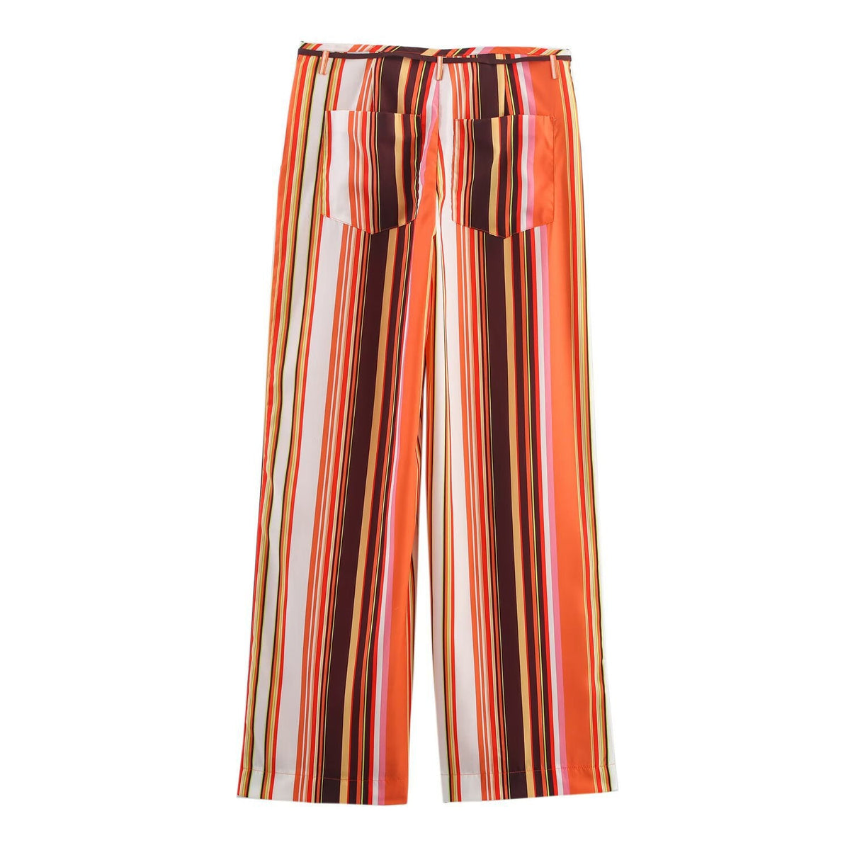 Striped pajama style shirt+pants set