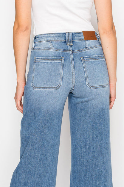 Eco Friendly Fabric High Rise Slim Palazzo Jeans