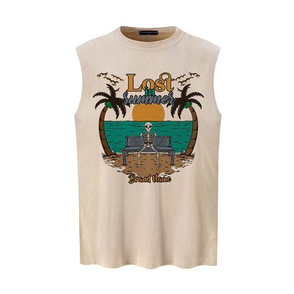 Skeleton Beach Printed Tank Top