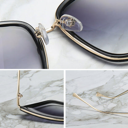 Big Cat Eye Sunglasses Women Black Mirror Sun Glasses