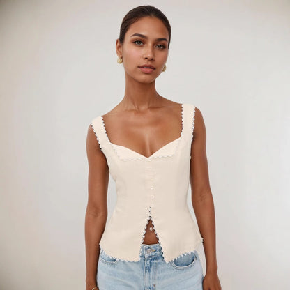 Solid color sleeveless vest top