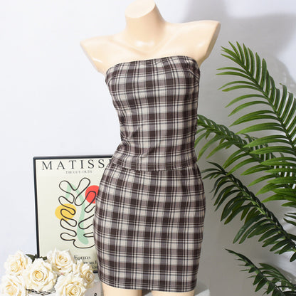 Two piece set of navel wrapped short skirt for women