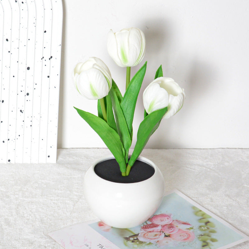 Rechargeable Tulip Night Light LED Simulation Flower Creative Table Light Home Decoration Bedroom Decoration Atmosphere Light
