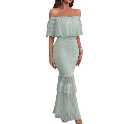 European and American Women’s Spring and Summer Elegant High Waisted Dress