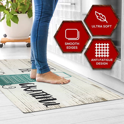 20"x55" Oversized Cushioned Anti-Fatigue Kitchen Runner Mat (Always Be Grateful)